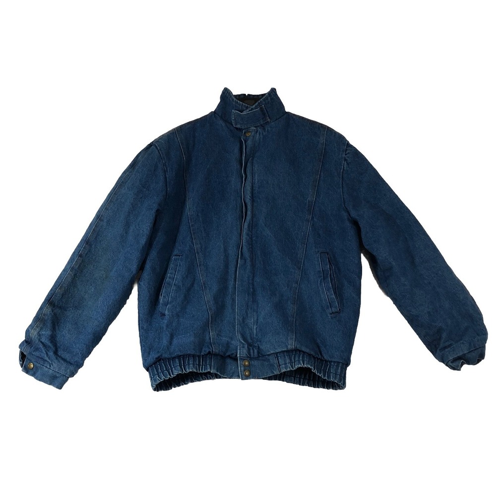 Mountain High Outerwear for Peebles Jacket Men Large Denim Sherpa Lined Coat VTG